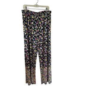 Vicky Tiel Womens Flowy Pull On Wide Leg Floral Print Palazzo Pants Plus Size 1X